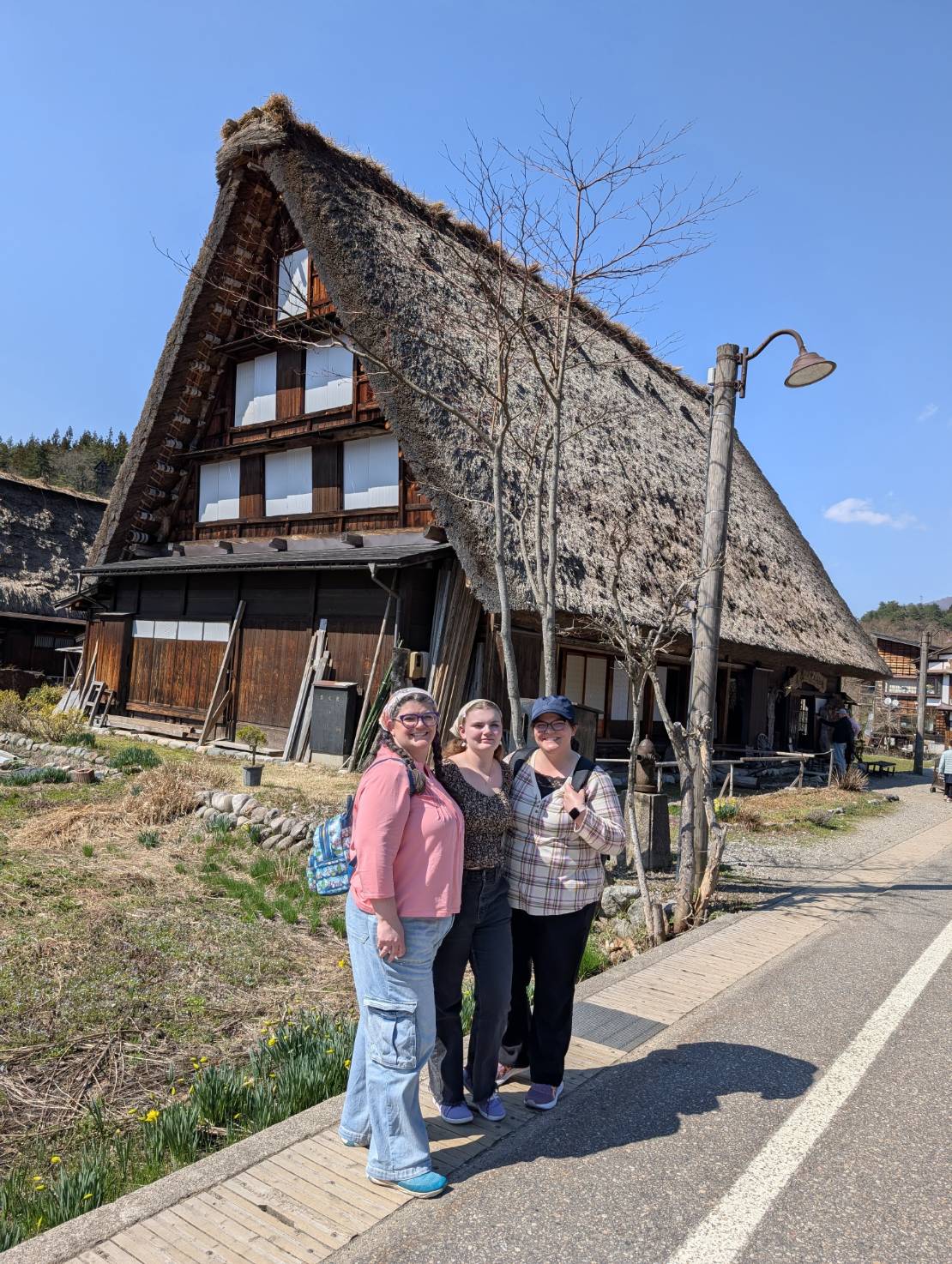 Guests at Shirakawa-go gassho-zukuri farmhouse