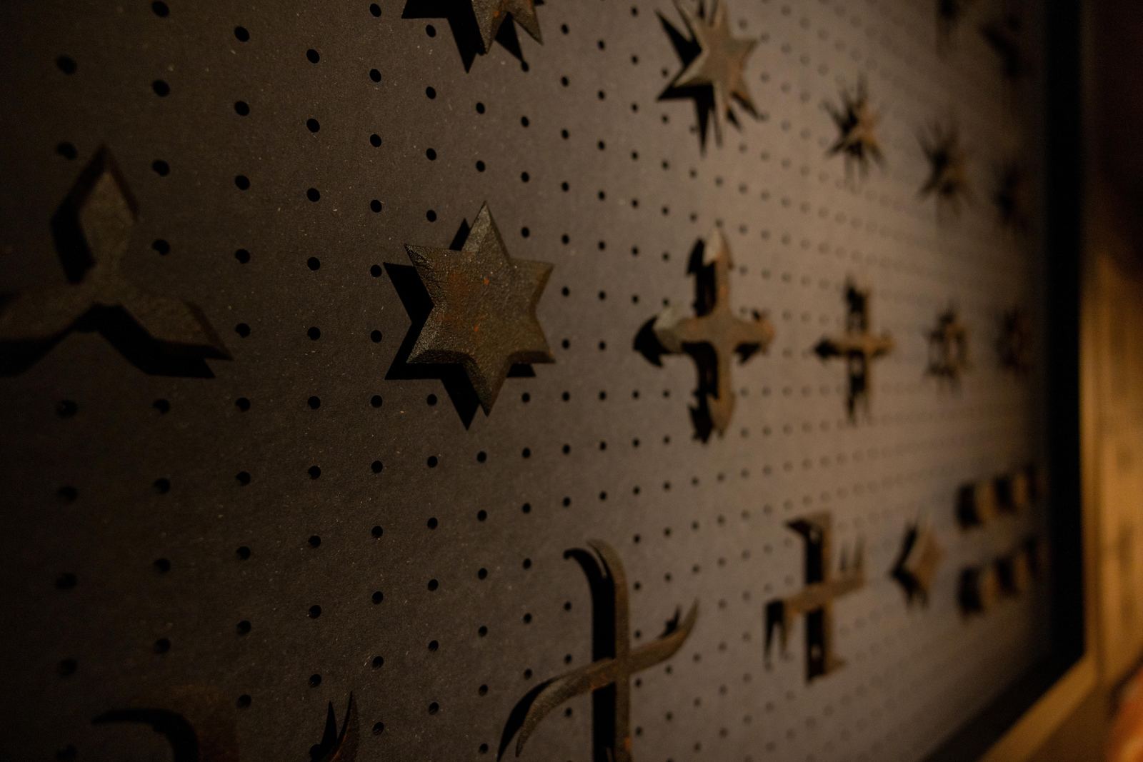 Collection of shuriken on display at the museum